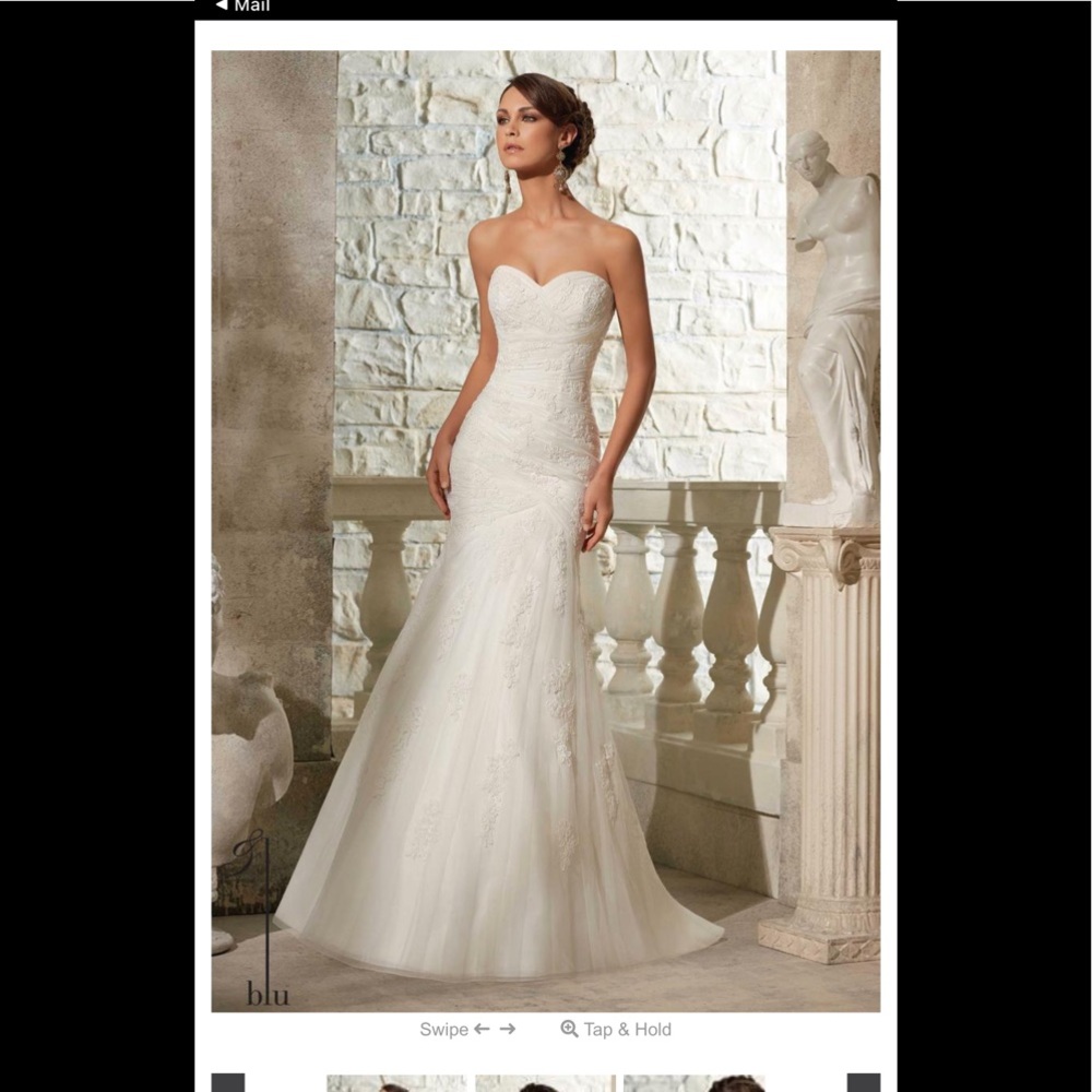 Mori Lee Fit and Flare Ivory Wedding Dress 16-18 NWT